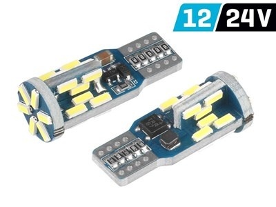 Żarówka W5W (T10) 12/24V 30x 4014 SMD LED, CANBUS, biała, 2 szt.