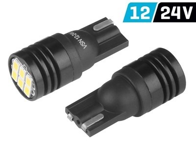 Żarówka W5W (T10) 12/24V 6x 3020 SMD Ultra Bright LED, nonpolar, biała, 2 szt. Żarówka W5W (T10) 12/24V 6x 3020 SMD Ultra Bright LED, nonpolar, biała, 2 szt.