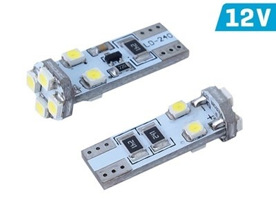 Żarówka W5W (T10) 12V 8x 3528 SMD LED, CANBUS, biała, 1 szt.